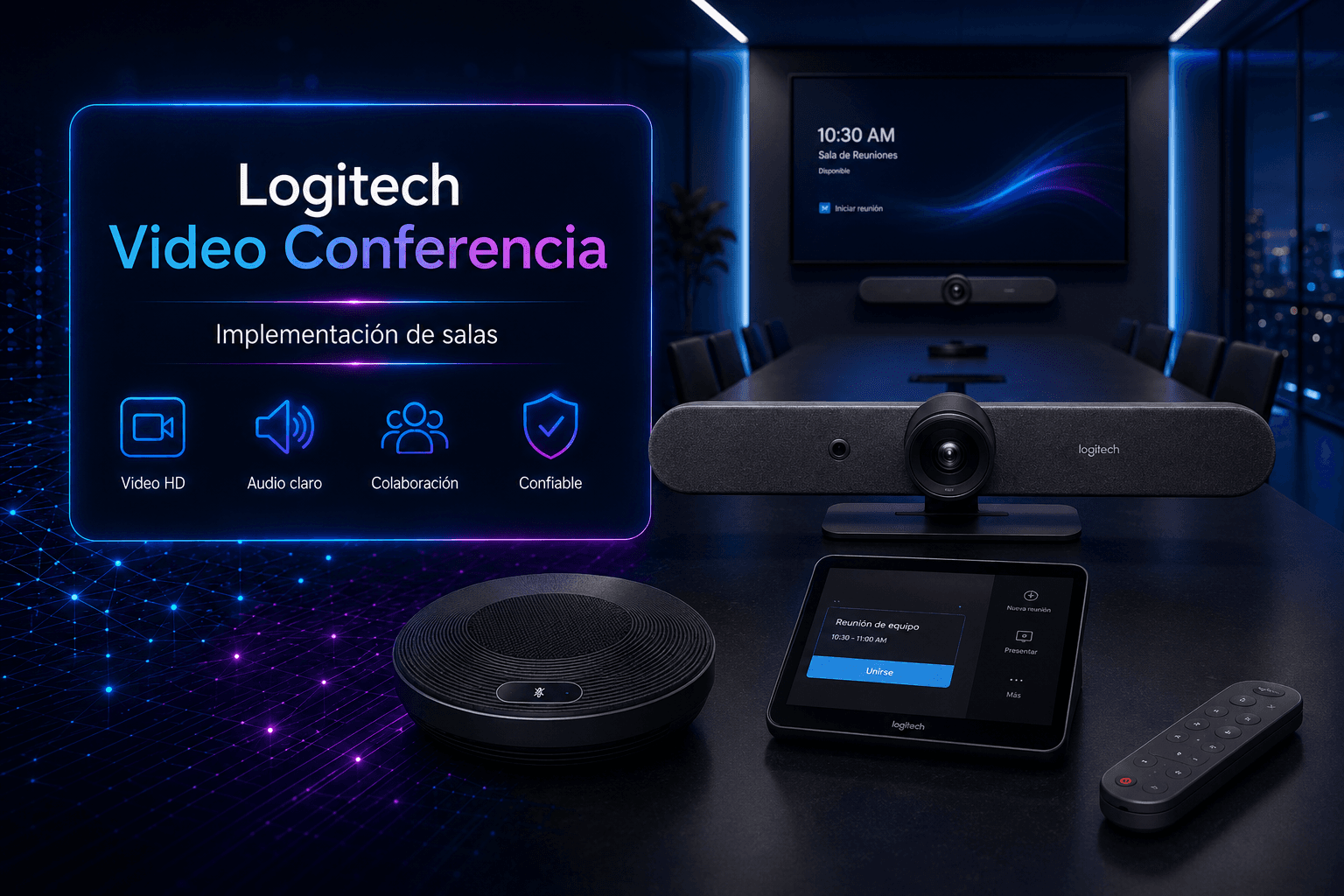 Soluciones Logitech para video conferencia e implementación de salas
