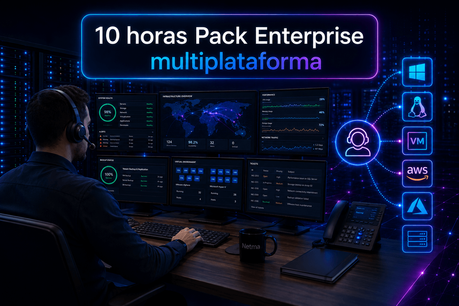 Pack de horas enterprise para soporte técnico multiplataforma